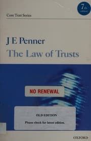 Cover of The law of trusts