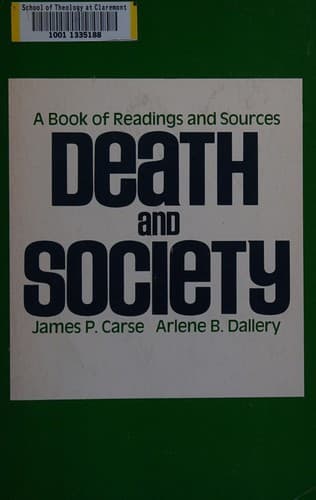 Cover of Death and society