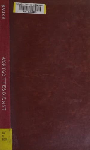 Cover of Der wortgottesdienst der ältesten Christen