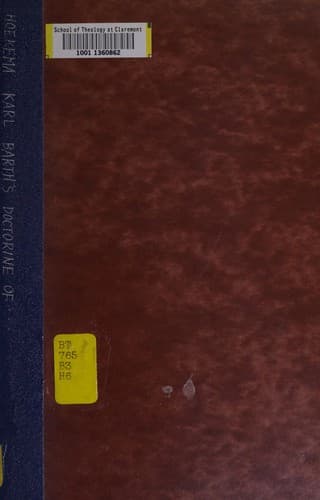 Cover of Karl Barth's doctrine of sanctification