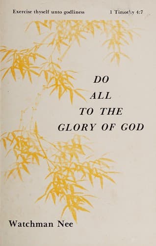 Cover of Do all to the glory of God