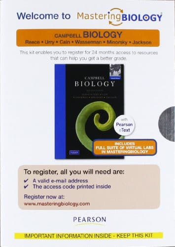 Cover of MasteringBiology w/MasterdingBiology Virtual Lab Full Suite SACC for Campbell Biology, Intl Ed