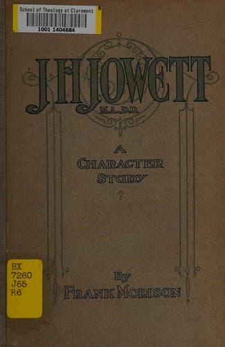 Cover of J.H. Jowett, M.A., D.D.
