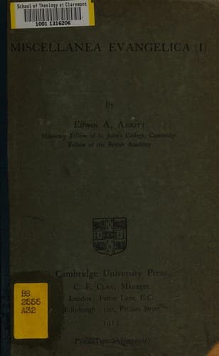 Cover of Miscellanea Evangelica