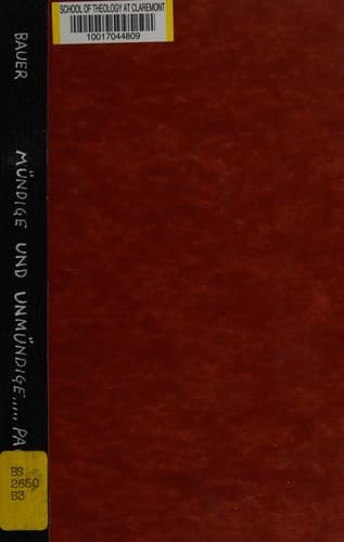 Cover of Mündige und Unmündige bei dem Apostel Paulus