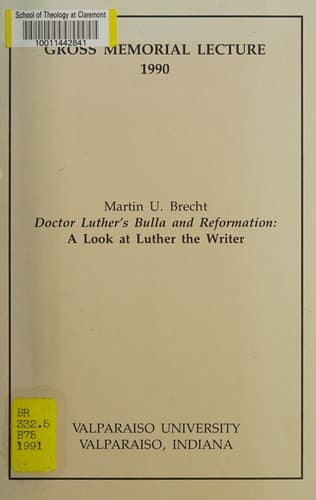 Cover of Dr. Luther's bulla and Reformation