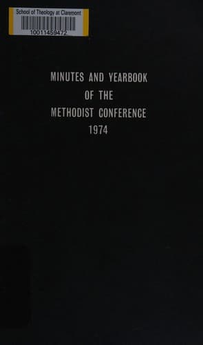 Cover of Minutes and yearbook of the Methodist Conference, 1974