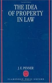 Cover of The Idea of Property in Law