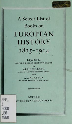 Cover of A select list of books on European history, 1815-1914