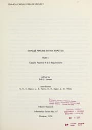 Cover of Capsule pipeline system analysis