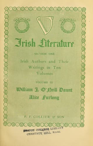 Cover of Irish authors and their writings in ten volumes