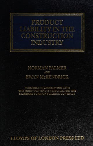Cover of Product Liability in the Construction Industry