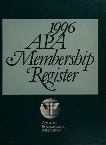 Cover of 1996 Apa Membership Register