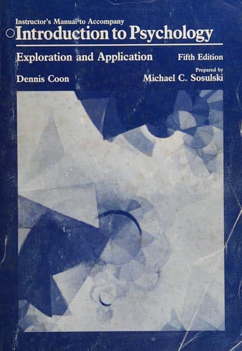 Cover of Instructor's Manual to Company Introduction to Psychology Exploration and Application