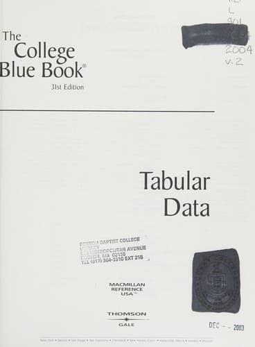 Cover of Tabular data