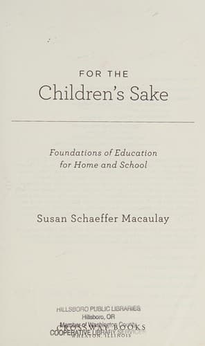 Cover of For the children's sake