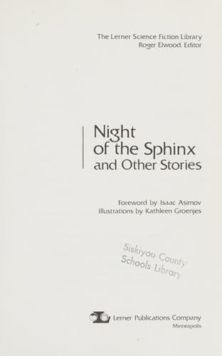 Cover of Night of the sphinx, and other stories.