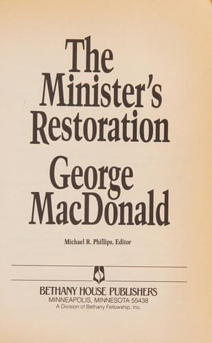 Cover of The minister's restoration