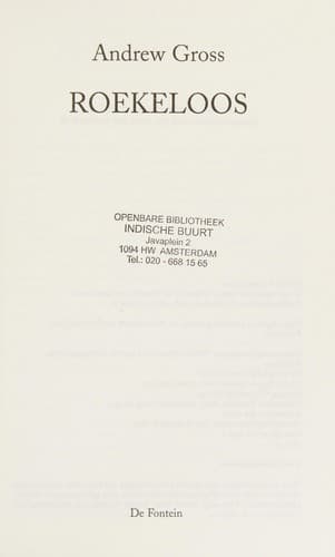Cover of Roekeloos