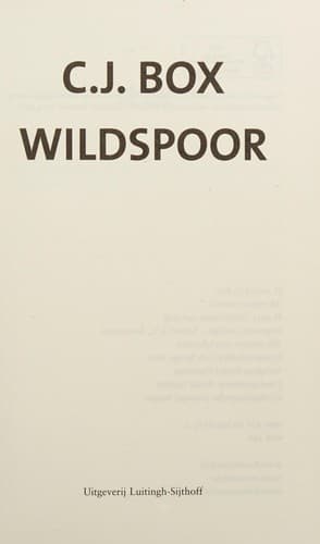 Cover of Wildspoor