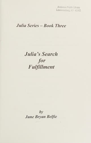 Cover of Julia's search for fulfillment