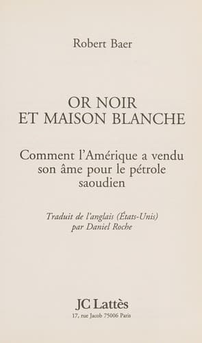 Cover of Or noir et maison blanche