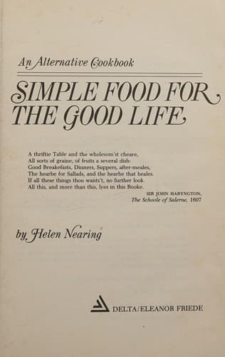 Cover of Simple food for the good life