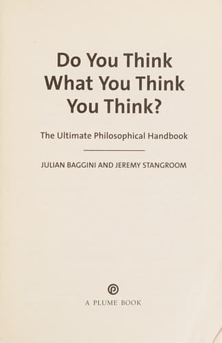 Cover of Do You Think What You Think You Think?