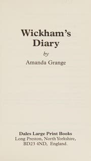 Cover of Wickham's Diary