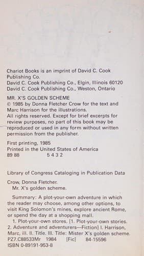 Cover of Mr. X's golden scheme