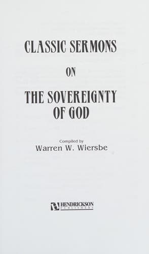 Cover of Classic sermons on the sovereignty of God