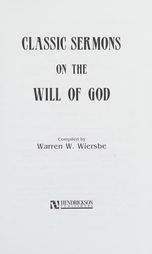 Cover of Classic sermons on the will of God