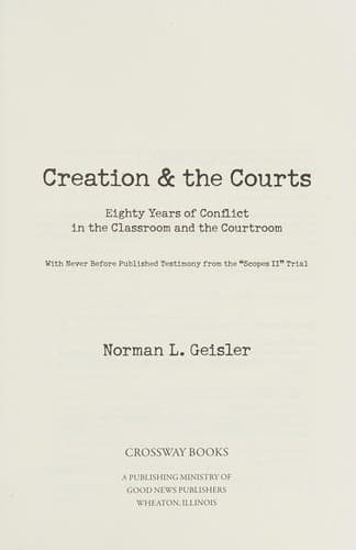 Cover of Creation and the courts