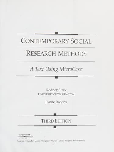 Cover of Contemporary Social Research Methods