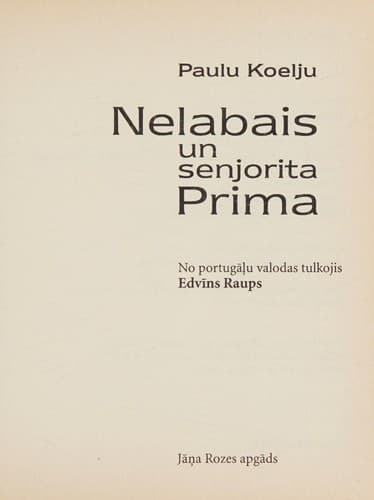 Cover of Nelabais un senjorita Prima