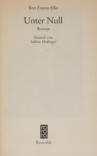 Cover of Unter Null