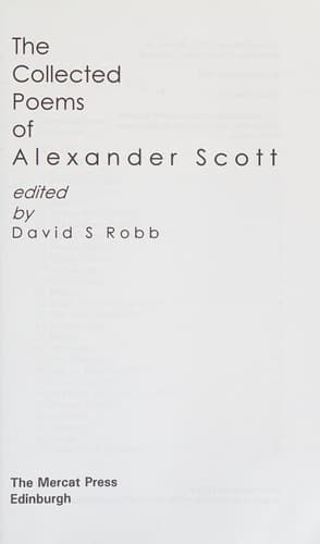 Cover of Collected Poems of Alexander Scott