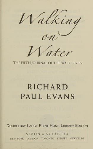 Cover of Walking on water