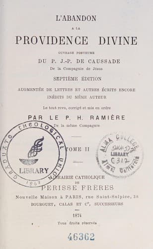 Cover of L'Abandon a la Providence Divine