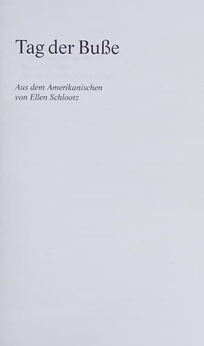 Cover of Tag der Buße