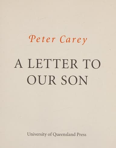 Cover of A letter to our son