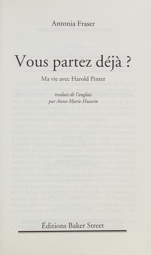 Cover of Vous partez déjà?