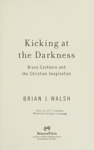 Cover of Kicking at the darkness