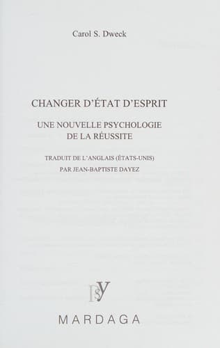 Cover of Changer d'état d'esprit