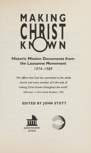 Cover of Making Christ known