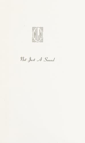 Cover of Not just a sound