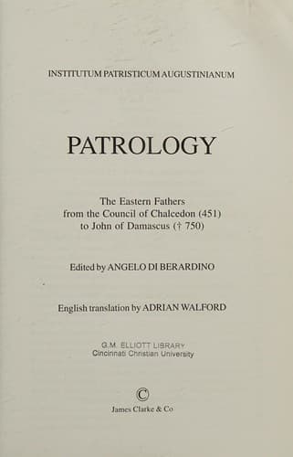 Cover of Patrology