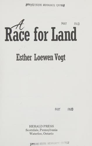 Cover of A race for land