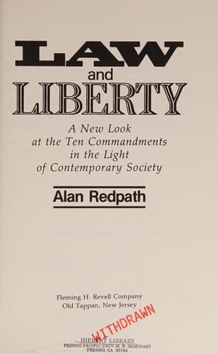Cover of Law and liberty