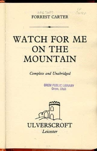 Cover of Watch for Me on the Mountain